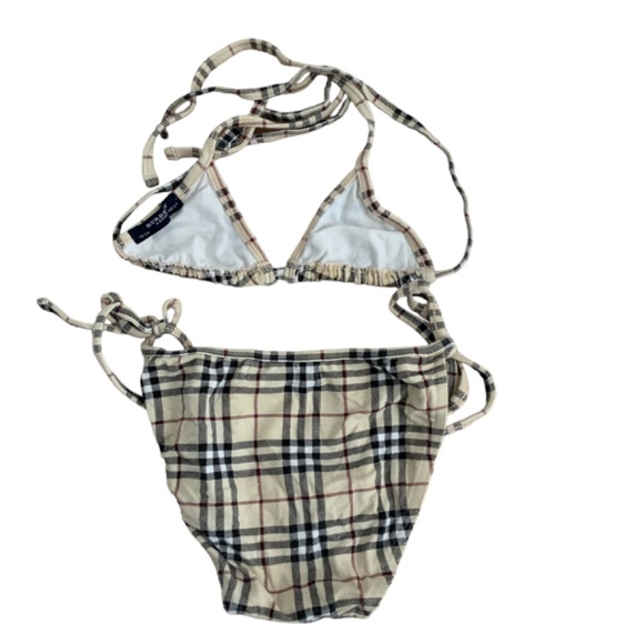 BURBERRY  KIDS BIKINI SIZE 6/7 with TRAVEL BAG BURBERRY PLAID - Picture 2 of 4